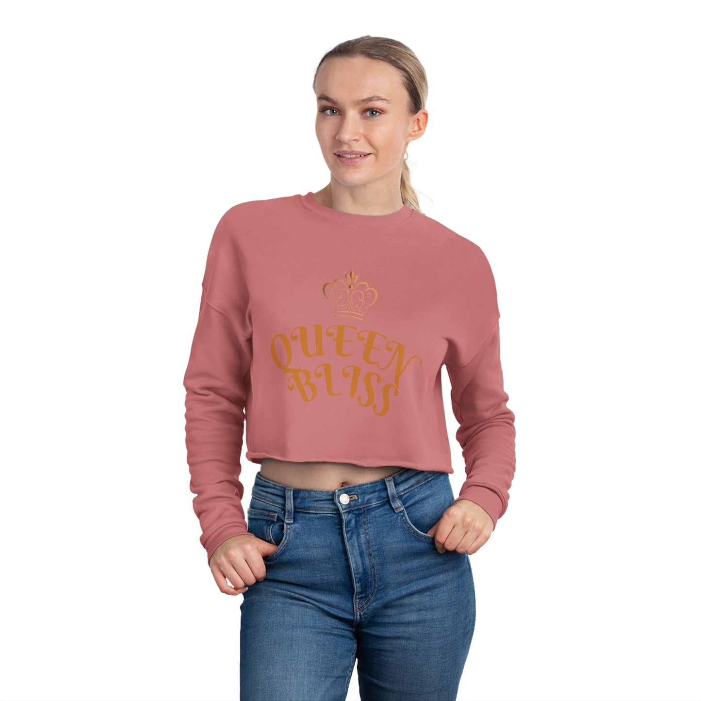 Crowned Queen Bliss Crop Top Hoodie Couple Set for Women