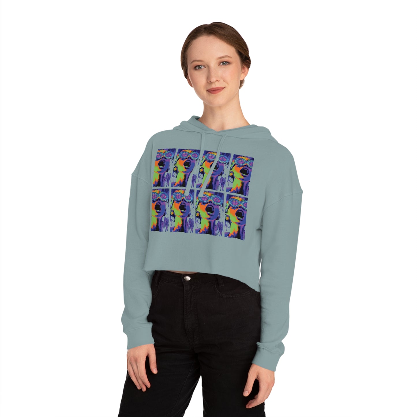 Vibrant Crop Hoodie Couple Set for Women