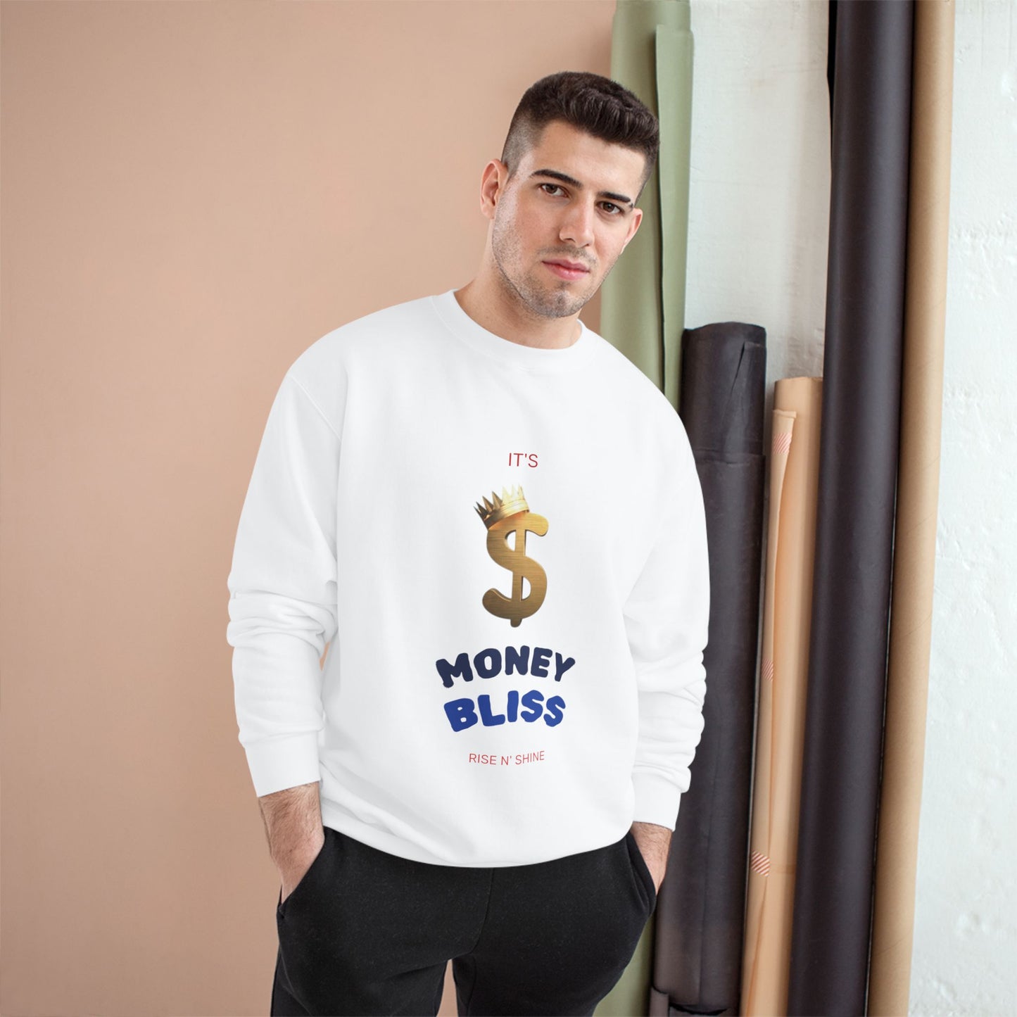 Trendy Men’s Champion Sweatshirt~Money Bliss Design