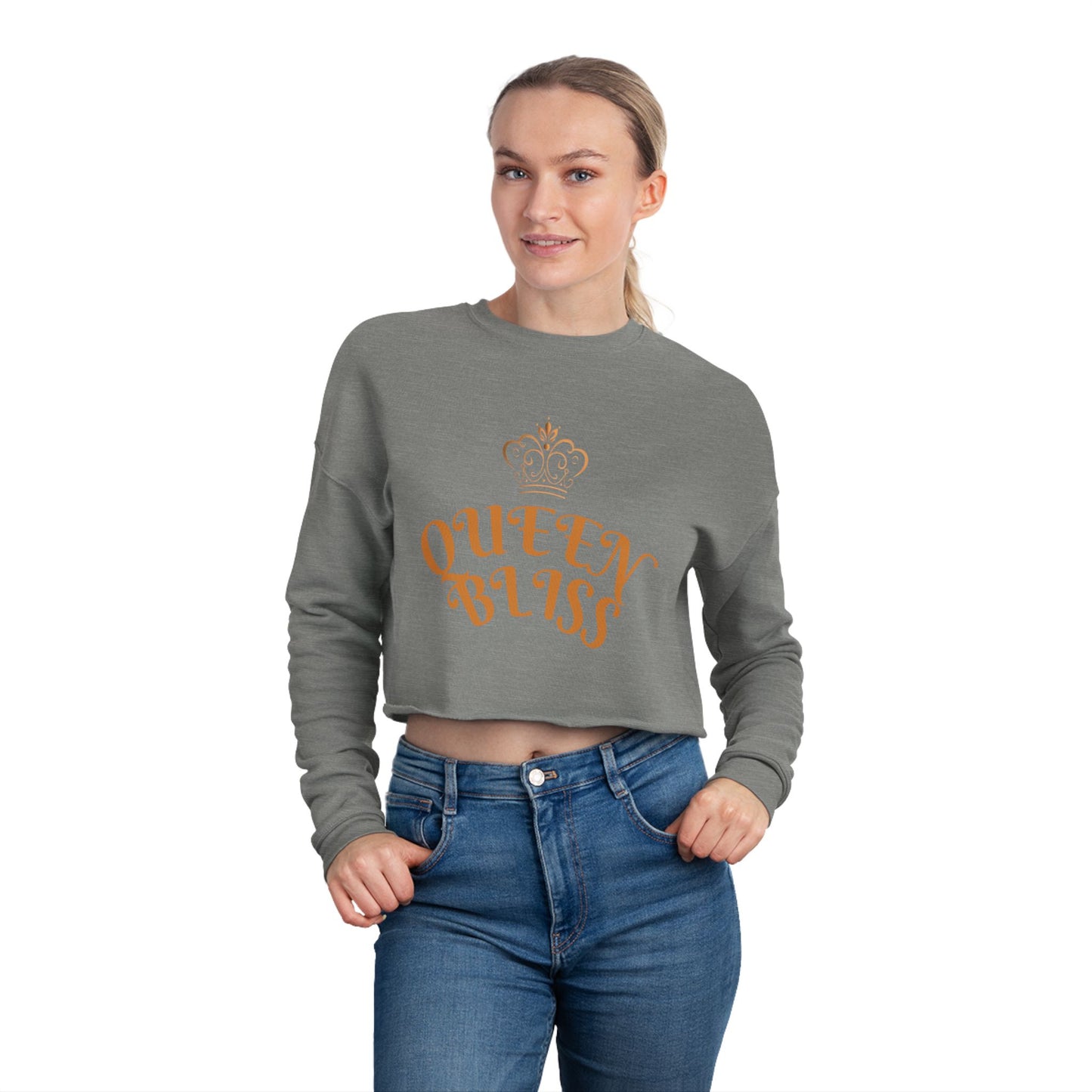 Crowned Queen Bliss Crop Top Hoodie Couple Set for Women