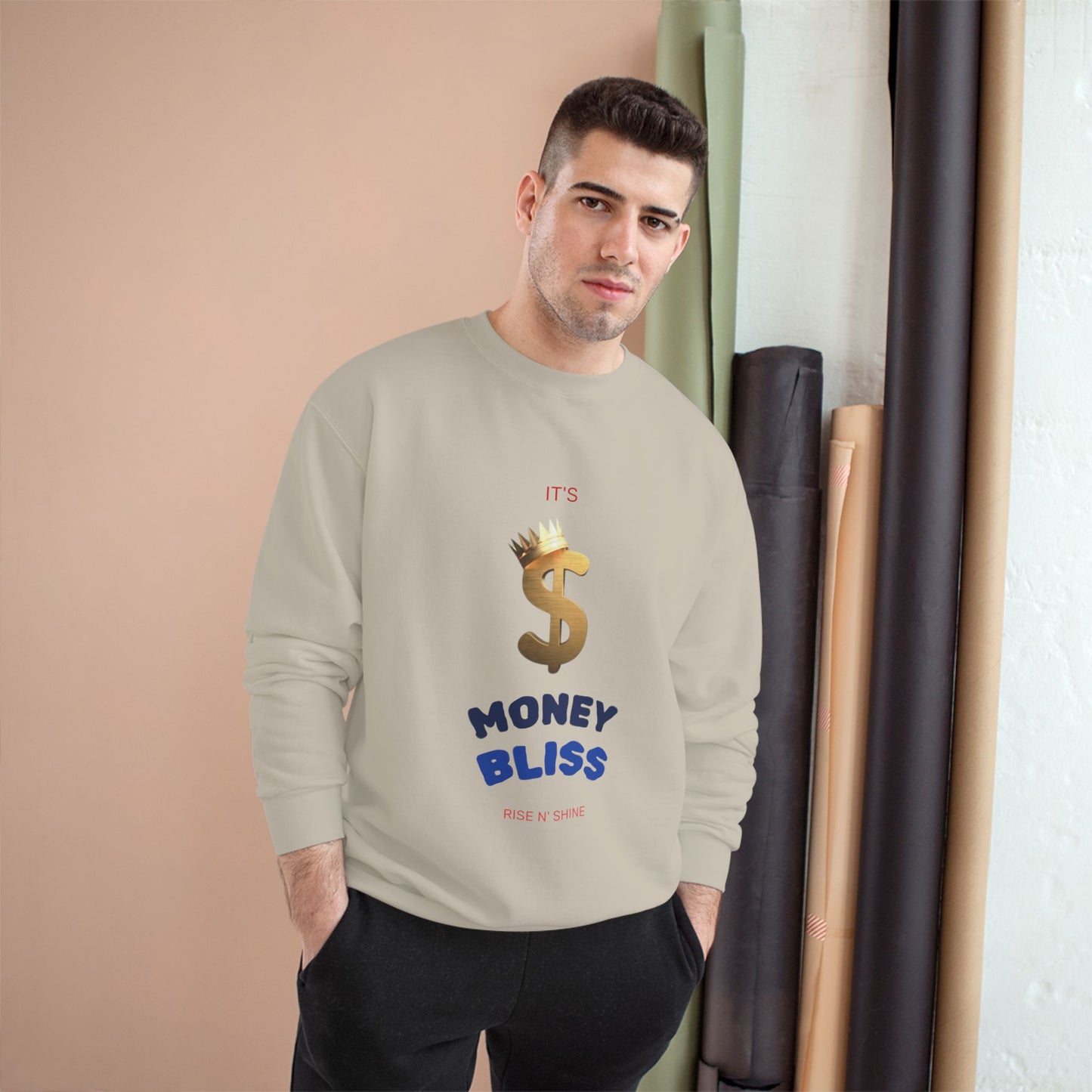 Trendy Men’s Champion Sweatshirt~Money Bliss Design
