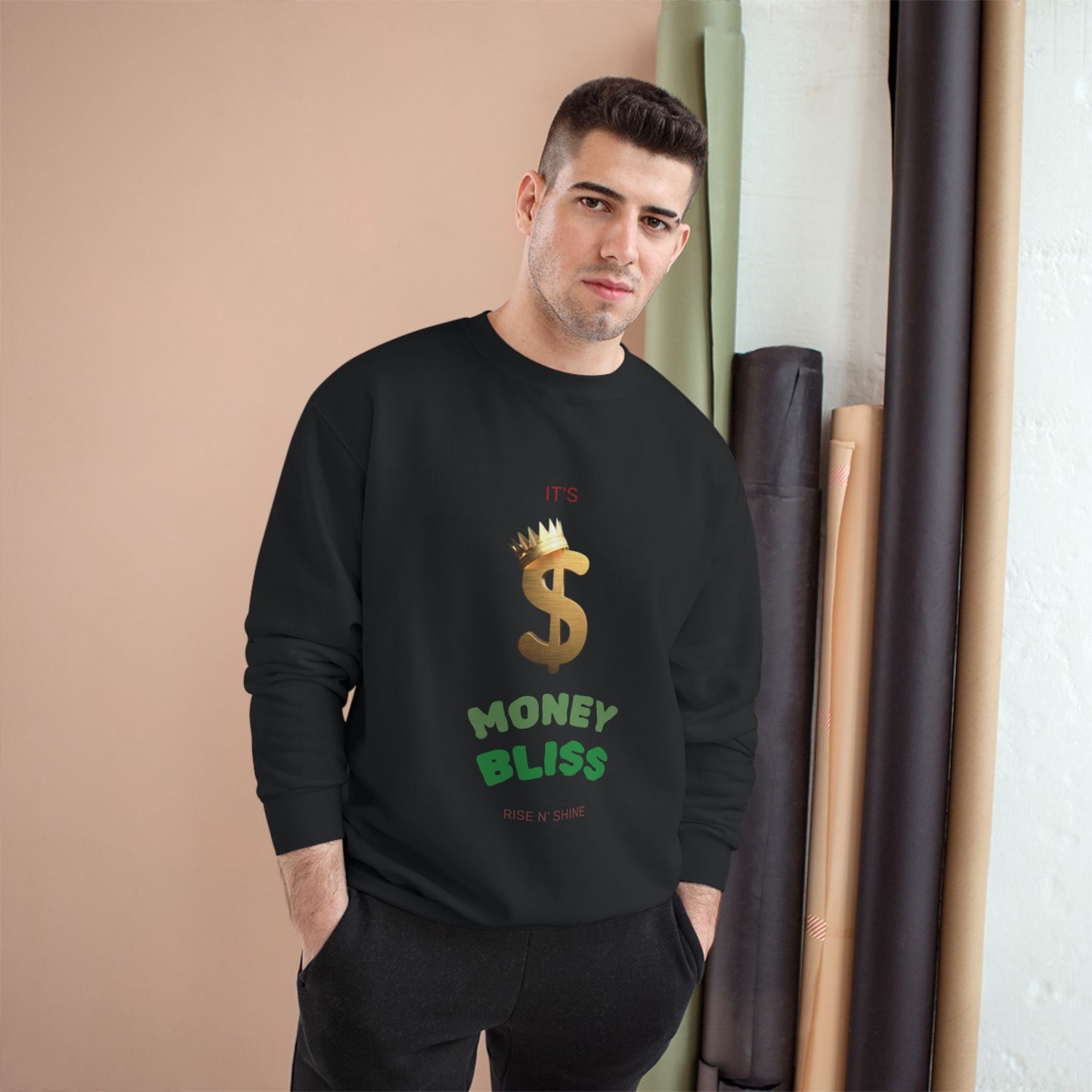 Trendy Men’s Champion Sweatshirt~Money Bliss Design
