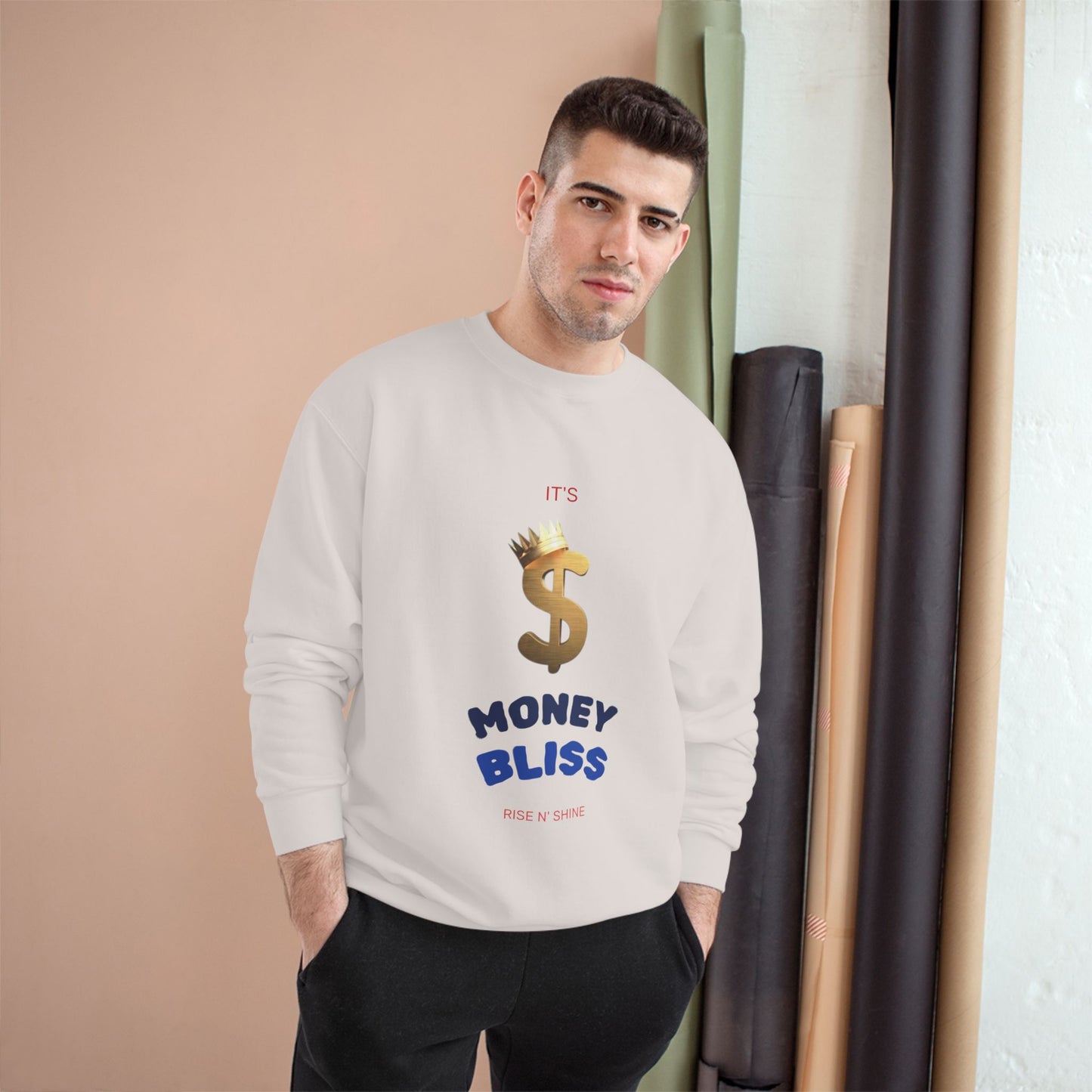 Trendy Men’s Champion Sweatshirt~Money Bliss Design